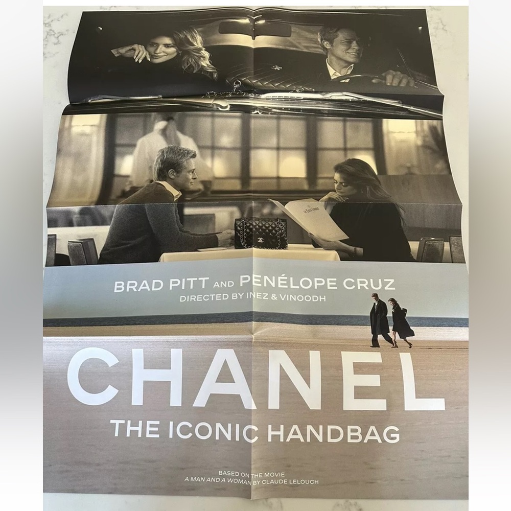BNW Chanel 3 Paper Posters Brad Pitt Penélope Cruz “The Iconic Handbag” 32x24”